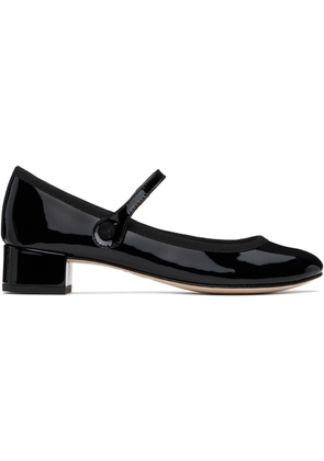 Repetto Black Rose Mary Jane Heels