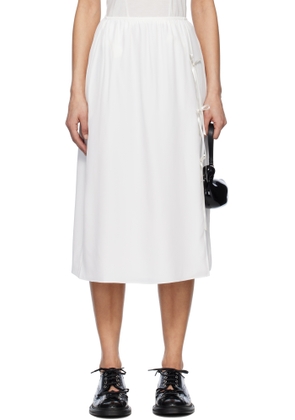 Simone Rocha White Bow Slit Column Midi Skirt