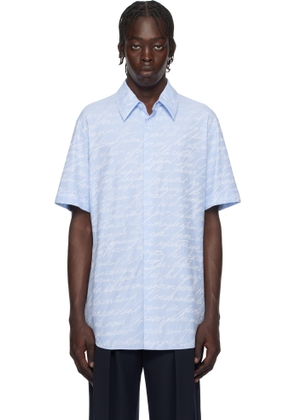 Balmain Blue Love Letter Print Shirt