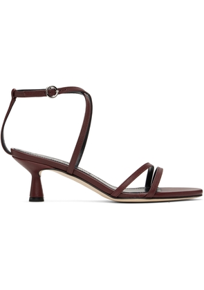 Aeyde Burgundy Maeve Leather Heeled Sandals