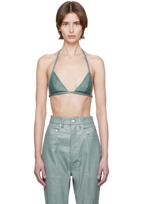 Rick Owens Blue Hollywood Waxy Lamb Leather Bra