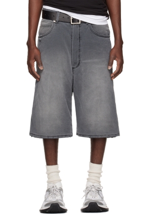 LU'U DAN Gray Stack Denim Shorts