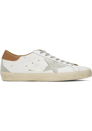 Golden Goose White & Gray Super-Star Classic Sneakers