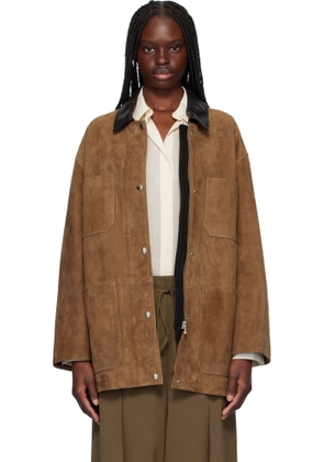 Nour Hammour Brown Bam Suede Jacket