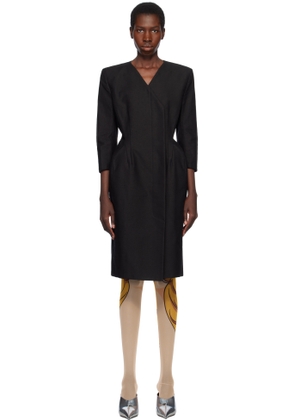 Pushbutton Black Hourglass Midi Dress