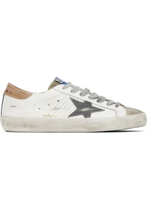 Golden Goose White & Gray Super-Star Sneakers