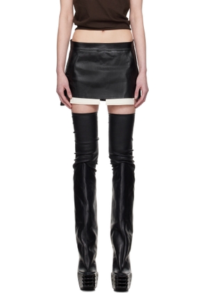 Rick Owens Black Hollywood Fog Cutoff Denim Miniskirt