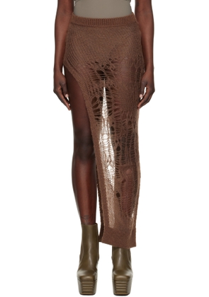 Rick Owens Brown Hollywood Spider Ziggy Maxi Skirt