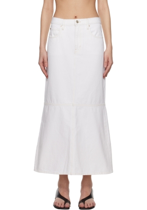 FRAME White 'The Flounce' Denim Midi Skirt