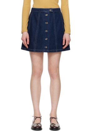 A. P.C. Navy Pipa Denim Miniskirt
