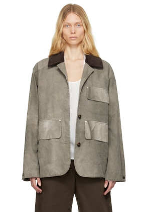 Stella McCartney Gray Corduroy Collar Aged Jacket
