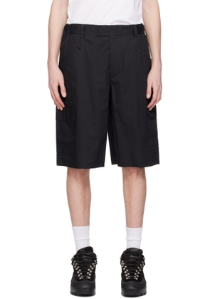 GR10K Black Poplin Cargo Shorts