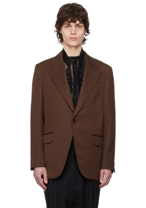 Simone Rocha Brown Relaxed Wide Peak Blazer
