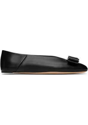 Ferragamo Black Vara Bow Ballerina Flats
