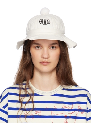 Bode White Paneled Grandfather Bucket Hat