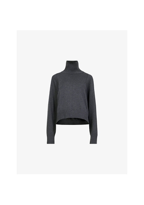 Womens Leem Funnel-Neck Boxy-Fit Knitted Jumper