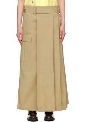 Kenzo Beige Kenzo Paris Cargo Cotton Ripstop Maxi Skirt