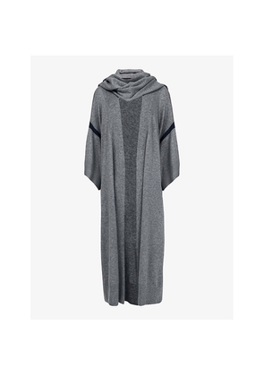 Womens Leem Scarf Long-Sleeve Maxi Knitted Cardigan