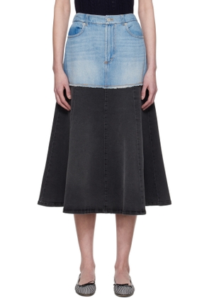 SEA NY Blue & Black Elle Denim Midi Skirt