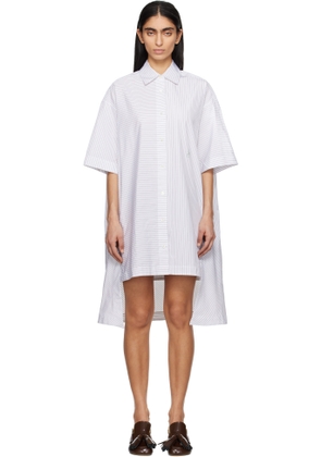 JW Anderson White Stepped Hem Shirt Midi Dress