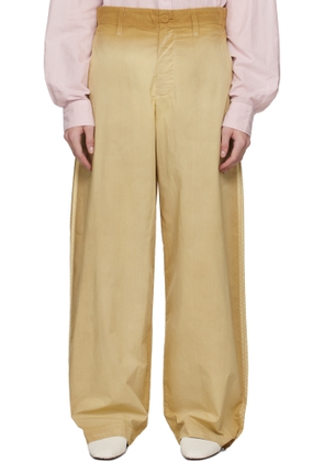 JW Anderson Beige Pinch Seam Garment Dye Trousers