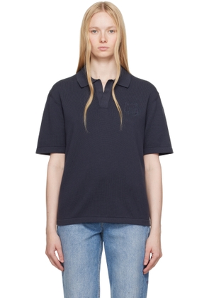 Maison Kitsuné Gray Bold Fox Head Embroidered Knitted Polo