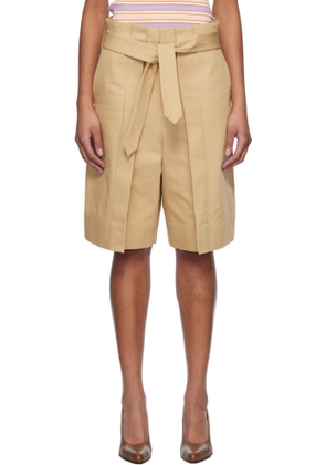 JW Anderson Beige Folded Front Pleat Shorts