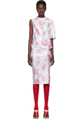 Julie Kegels White Slick Midi Dress