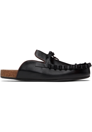 JW Anderson Black Ruffle Slip-on Loafers