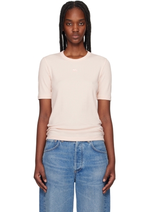 Maison Kitsuné Pink Baby Fox Ribbed Fitted T-shirt