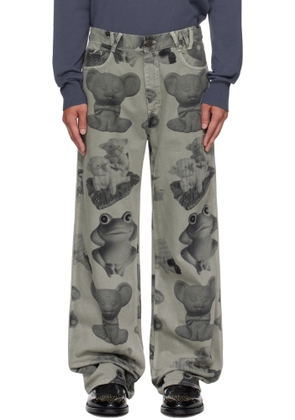 Vivienne Westwood Green Dyed Figurine Raymond Jeans