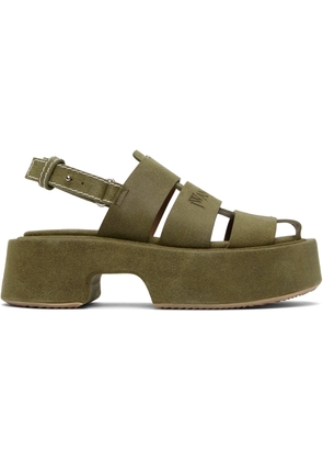 JW Anderson Green Suede Platform Fisherman Sandals