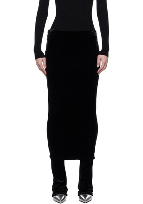 ALAÏA Black Velvet Maxi Skirt