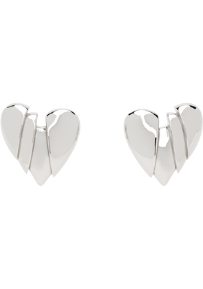 Amina Muaddi Silver Heartbreaker Earrings