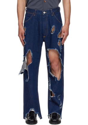 Vivienne Westwood Blue Distressed Ranch Jeans