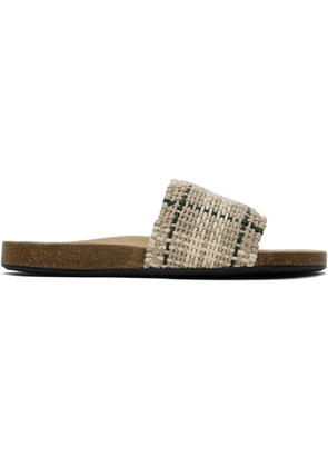 JW Anderson Beige & Green Check Sandals