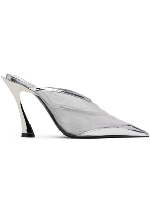 Mugler Silver Mesh Fang 95 Heels