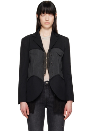Andersson Bell Black Corset Inserted Blazer