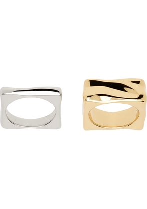 AMI Paris Brass Dune Ring Set
