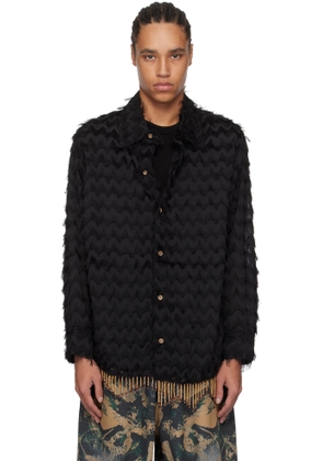 Andersson Bell SSENSE Exclusive Black Bird Shaggy Long Shirt