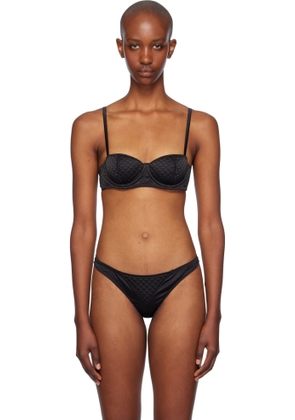Fleur du Mal Black Quilted Luxe Balconette Bra