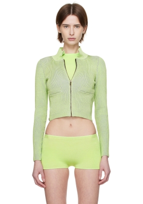 Isa Boulder Green Tracksuit Zip-Up Sweater