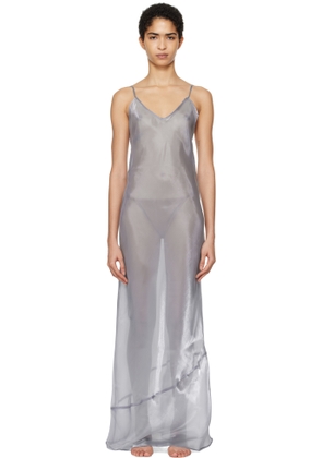 SKIMS Silver Liquid Organza Cami Long Maxi Dress