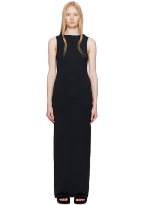SKIMS Black Smooth Layers Long Boat Neck Maxi Dress