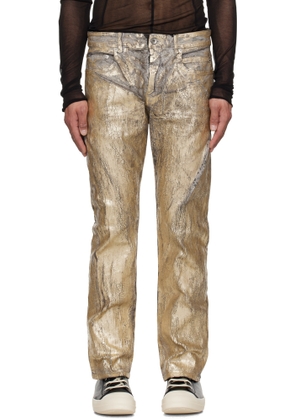 Rick Owens Gold Hollywood Headon Utility Jeans