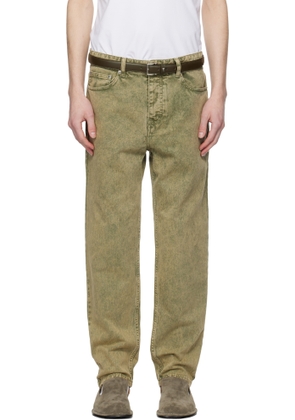 AMI Paris Green Cotton Tapered Fit Jeans