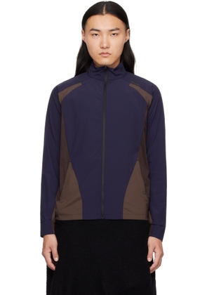 HYEIN SEO Navy & Brown Zip-Up Track Jacket