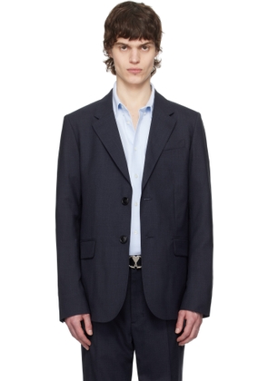AMI Paris Navy Wool Two Buttons Blazer