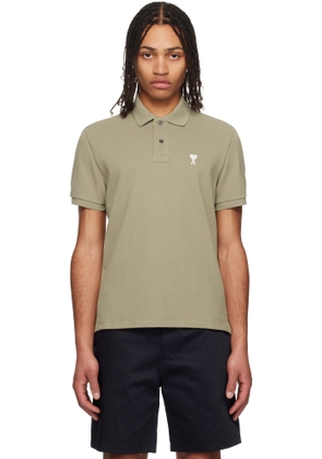 AMI Paris Tan Cotton Ami de Coeur Polo