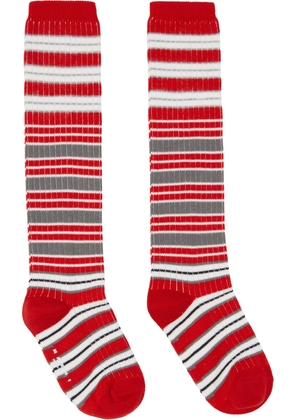 Marni Red & White Striped Cotton Socks